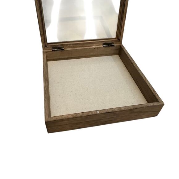 Shadow Box Frame 11x11 Shadow Box Display Case w/ Linen Back Rustic Wood Memory - Picture 6 of 8